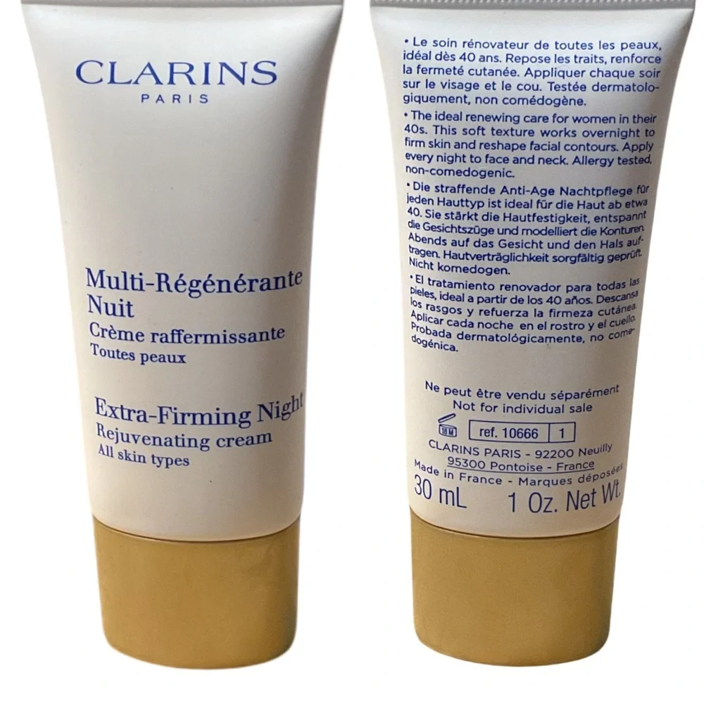 Stila Foundation & Clarins Night Cream Set With Cosmetics Case NWT